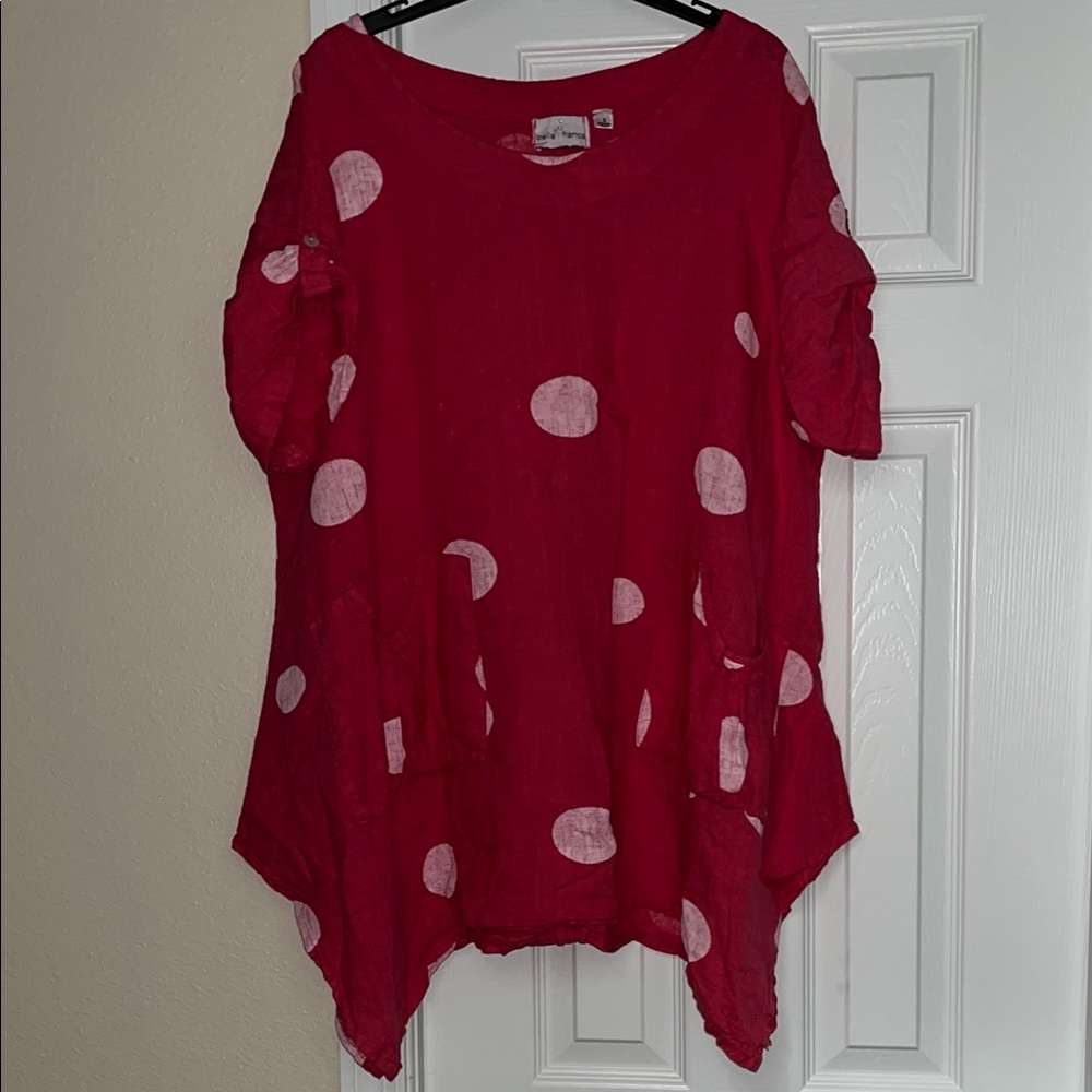 Elle Red Polka Dot Blouse